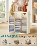 SONGMICS 42.2 Gallon Laundry Hamper, 3-Compartment Laundry Basket Sorter - Image 3