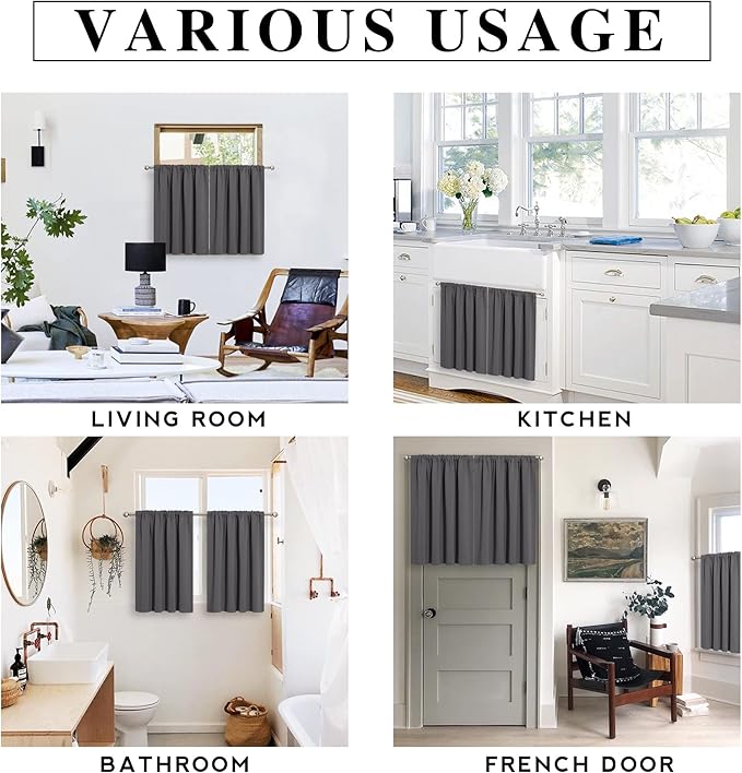 RYB HOME Small Curtains for Kitchen Window - Image 7