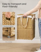 SONGMICS Laundry Hamper with Lid, 42.3 Gallon Synthetic Rattan Clothes Laundry - Image 4