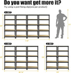 PrimeZone Storage Shelves 4 Pack 5 Tier Adjustable Garage Storage Shelving - Image 8