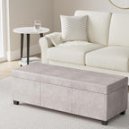 SIMPLIHOME Avalon 48 inch Wide Contemporary Rectangle Storage Ottoman Bench in - Image 2