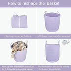 Rope Laundry Basket Hamper for Clothes Woven Storage Basket for Living Room - Image 6