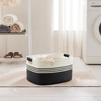 45L Small Laundry Basket with Leather Handles - Image 3