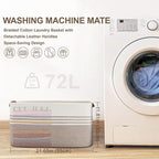 72L Large Laundry Basket with Leather Handles - Image 7