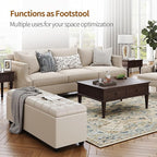 Small 38 Inches Long White Ottoman Bench - Image 5
