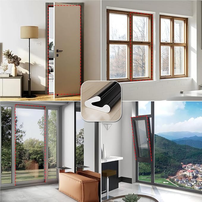V-Shaped Weather Stripping Door Seal, 19.7FT Draft Stopper - Image 9