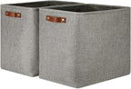 DULLEMELO Grey Storage Baskets 2 Pack Extra Large Fabric Shelf Baskets by DULLEMELO