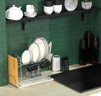 Simple Houseware 2-Tier Stainless Steel Dish Rack - Image 5