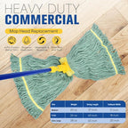 Matthew Cleaning Commercial Mop Head Replacement, 5 Inch Wide Headband - Image 2