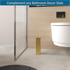 BVL Toilet Brush and Hoder Set Brushed Gold Freestanding - Image 2