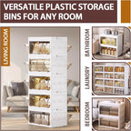 QudraKast 5-Tier Stackable Plastic Storage Bins - 23QT Stackable Storage Bins - - Image 4