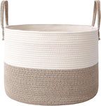 Woven Blanket Basket, 65L Large Rope Storage Bin by JMvicyroam
