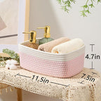 Small Storage Baskets for Organizing | Closet Organizer Bins | Shelf Toy Basket - Image 3