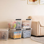 Citylife 82 QT Clear Plastic Storage Bins - Image 5