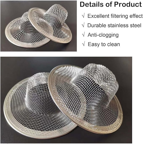 12PCS Stainless Steel Slop Basket Filter Trap, 2.75" & 4.41" Mesh Sink Drain - Image 2