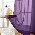 Tollpiz Small Sheer Door Curtain Closet Linen Textured Curtain Sheers Doorway - Image 4