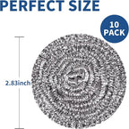 Stainless Steel Scrubber Scrubbing Scouring Pad Sponges Clean Pot Pan and Steel - Image 2