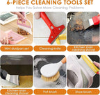 Broom and Dustpan Set with Long Handle and 6 Bonus Cleaning Tools, Upright - Image 3