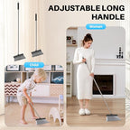 JOYMOOP Black Broom and Dustpan Set, Upright Angle Design - Image 3