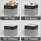 HNZIGE Cube Storage Baskets, Fabric Storage Cubes 12 x 12, Decorative Storage - Image 6