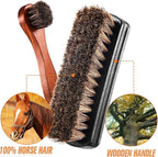 4 Pcs Horsehair Shine Shoes Brush Kit Polish Dauber Applicators Cleaning - Image 3