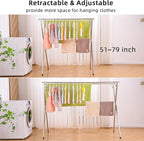 funest Drying Rack Clothing, 79 Inches Adjustble & Foldable Laundry Drying Rack - Image 2