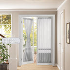 Tollpiz Sheer Door Curtain Closet Linen Textured Curtains Sheer Doorway Light - Image 2
