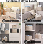 Small Storage Baskets for Shelves Organizing, Woven Cotton Rope Baskets for - Image 5