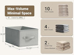 3 Pack Fabric Storage Bins for Shelves | 14.75x10.25x8.25 in Storage Baskets | - Image 3
