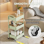 3 Tier Rolling Cart with Table top, Metal Rolling Utility Cart, Sturdy Storage - Image 5