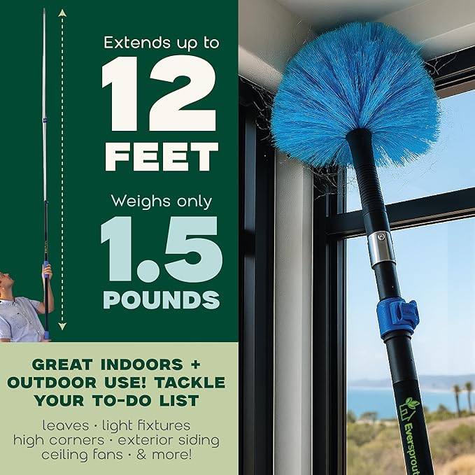 EVERSPROUT 5-to-12 Foot Cobweb Duster and Extension-Pole Combo | Hand Packaged - Image 7