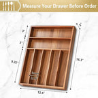 Silverware Organizer, 12.5 Inch Utensil Organizer Kitchen Drawer Organizer - Image 2