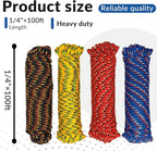 Diamond Braided Polypropylene Rope Nylon Mix Thick Heavy Duty Ropes 1/4 inch - Image 2
