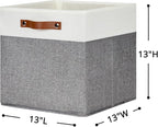 HNZIGE Foldable Storage Bins 13x13 Storage Cubes Set of 4 Fabric Linen Storage - Image 2