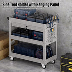 3 Tier Rolling Tool Cart on Wheels, Heavy-Duty Utility Cart Service Cart - Image 4