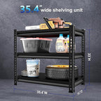 Adjustable Garage Storage Shelves, 35.4''W Garage Shelving Heavy Duty Loads - Image 3