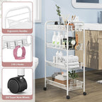 TOOLF 4-Tier Rolling Cart, Metal Utility Cart - Image 3