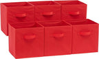 Amazon Basics Cube Organizer Storage Bins Handles, Collapsible Fabric, by AmazonBasics