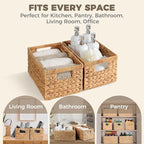 Set of 2 Wicker Shelf Storage Baskets - Image 6