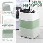 CLHMILY&Z 95L Laundry Basket Rectangular Green Rope - Image 6