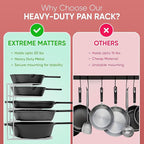 Heavy-Duty Pots and Pans Organizer | 5-Tier Cookware & Lid Storage Rack | - Image 4