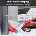 Dual-Width Plastic Razor Blade Scraper Tool Non Scratch - Image 3