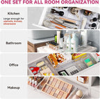 Criusia 26 Pack Large Clear Plastic Drawer Organizer Bins -5 Size Heavy Duty - Image 3