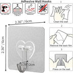 DGYB 20 Pcs Adhesive Hooks for Hanging 22lb Self Adhesive Wall Hooks Heavy Duty - Image 6