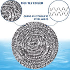 Stainless Steel Scrubber Scrubbing Scouring Pad Sponges Clean Pot Pan and Steel - Image 3