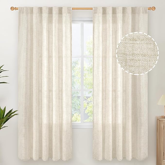 YoungsTex Linen Curtains 72 Inch Length by YoungsTex