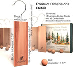 Cedar Blocks for Clothes Storage -25 pcs- Hanging Cedar Planks, Natural Closet - Image 3