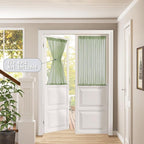 Tollpiz Short Sheer Door Curtain Closet Linen Textured Curtain Sheers Doorway - Image 2