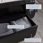 BELLEZE Storage Faux Leather Ottoman, 47 Inch Bench Bedroom Bench - Image 4