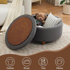 30Inch Round Storage Ottoman - Image 6